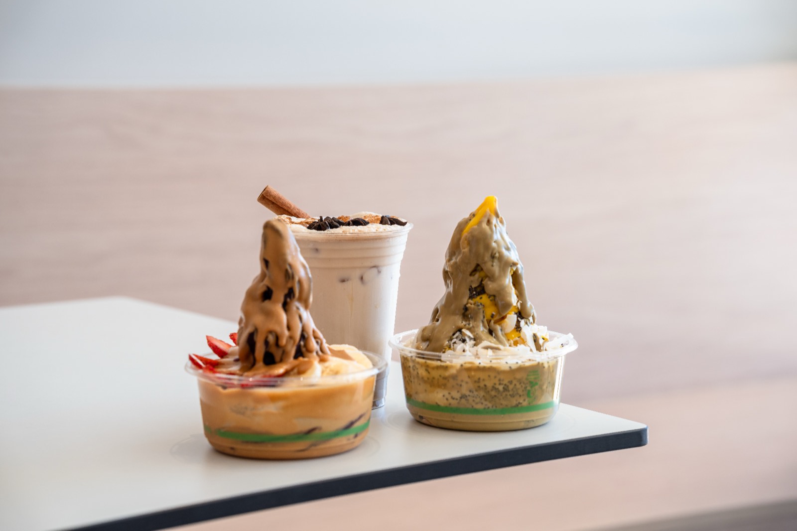 Açaí bowls and a cold drink made fresh at Harvest Lane Mareeba